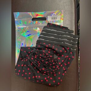Cute Booty Lounge Black Love Sprinkles Leggings Size L NWT